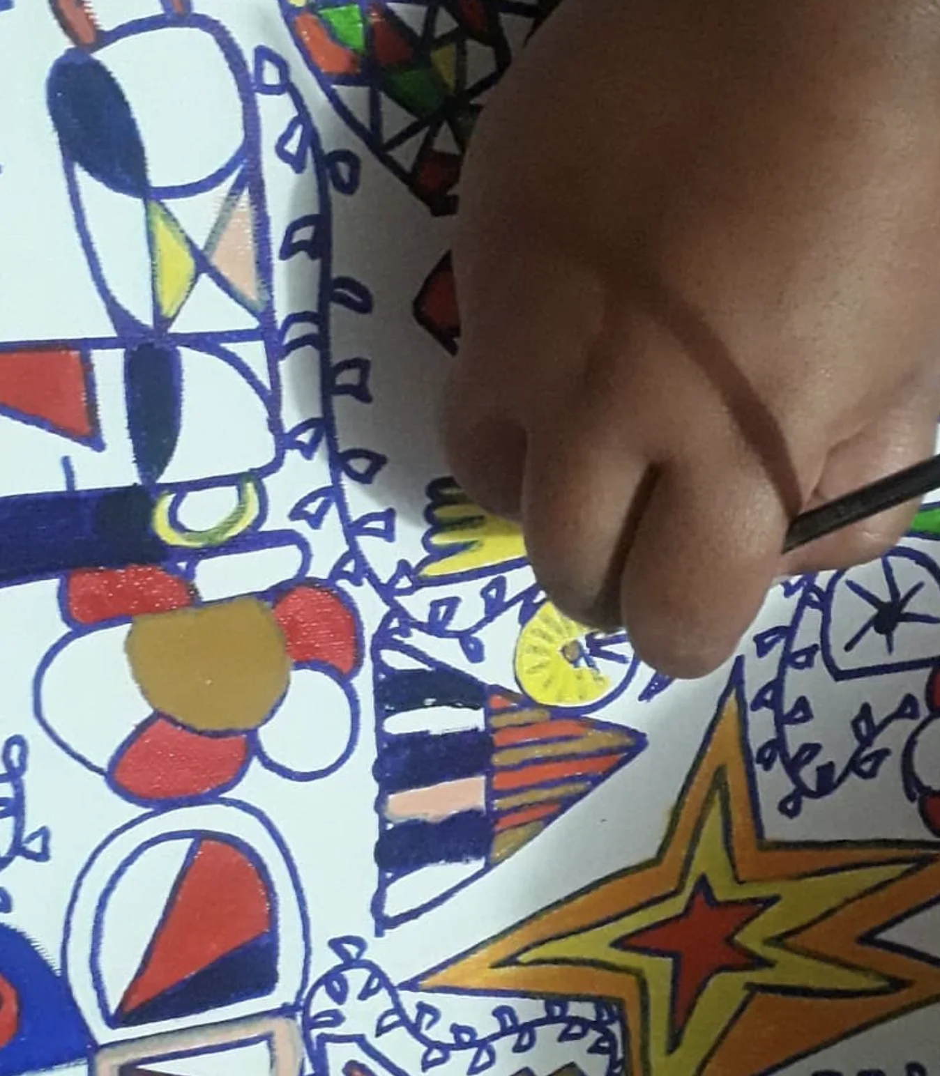 Participants creating artwork